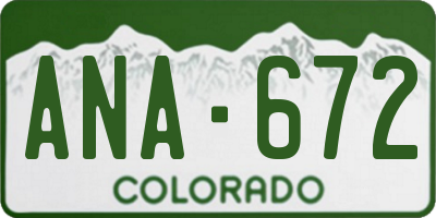 CO license plate ANA672
