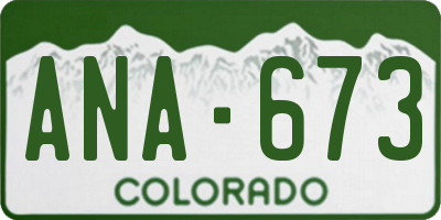 CO license plate ANA673