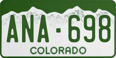 CO license plate ANA698