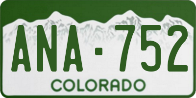 CO license plate ANA752