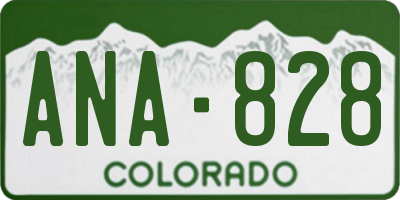 CO license plate ANA828