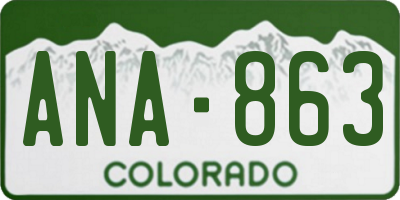 CO license plate ANA863