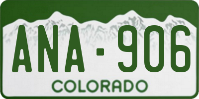 CO license plate ANA906