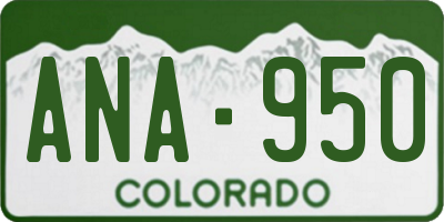 CO license plate ANA950