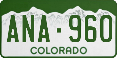 CO license plate ANA960