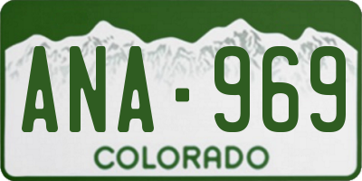 CO license plate ANA969