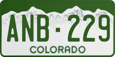 CO license plate ANB229