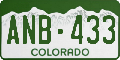 CO license plate ANB433