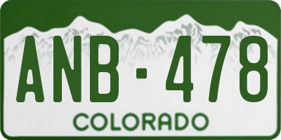 CO license plate ANB478