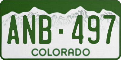 CO license plate ANB497