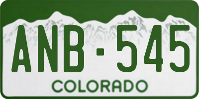 CO license plate ANB545