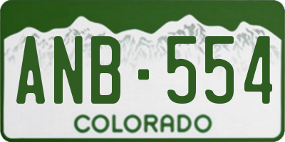 CO license plate ANB554