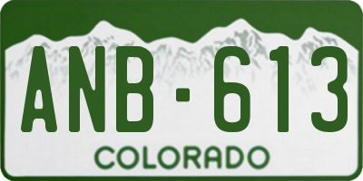 CO license plate ANB613
