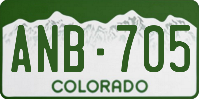 CO license plate ANB705