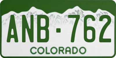 CO license plate ANB762
