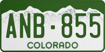 CO license plate ANB855