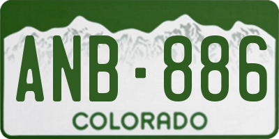CO license plate ANB886