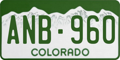 CO license plate ANB960