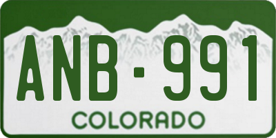 CO license plate ANB991