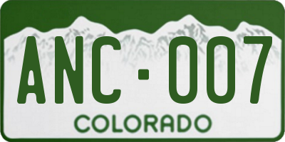 CO license plate ANC007