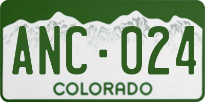 CO license plate ANC024
