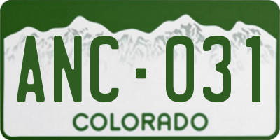 CO license plate ANC031