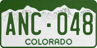 CO license plate ANC048