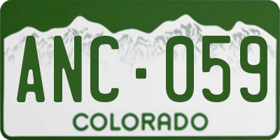 CO license plate ANC059