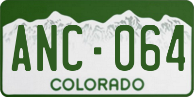 CO license plate ANC064