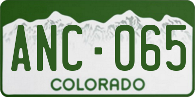 CO license plate ANC065