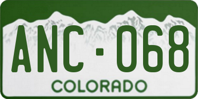 CO license plate ANC068