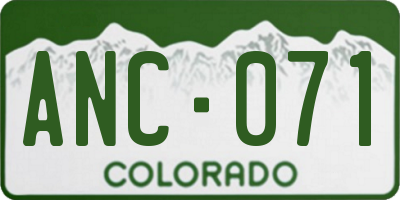 CO license plate ANC071