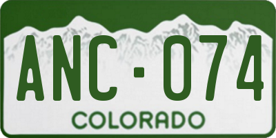 CO license plate ANC074