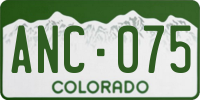 CO license plate ANC075