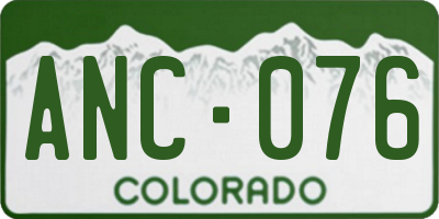 CO license plate ANC076
