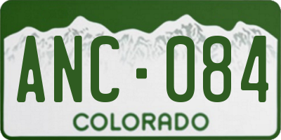 CO license plate ANC084