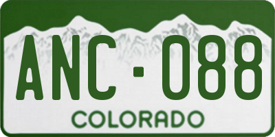 CO license plate ANC088
