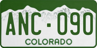 CO license plate ANC090