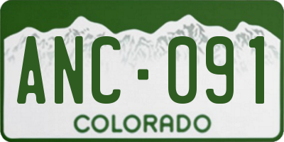 CO license plate ANC091