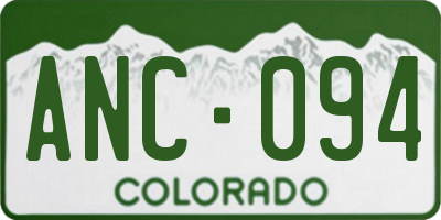 CO license plate ANC094