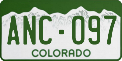 CO license plate ANC097