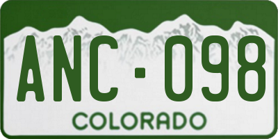 CO license plate ANC098