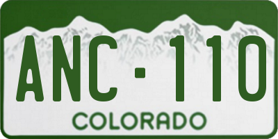 CO license plate ANC110