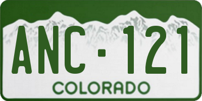 CO license plate ANC121