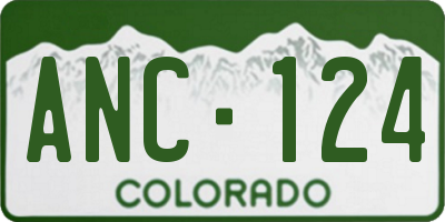 CO license plate ANC124