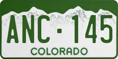 CO license plate ANC145