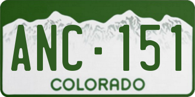 CO license plate ANC151