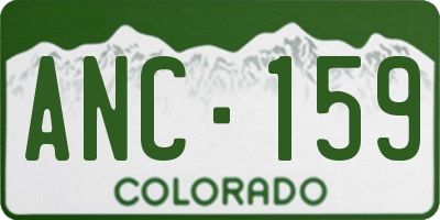 CO license plate ANC159