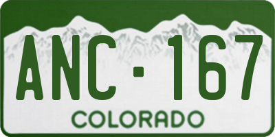 CO license plate ANC167