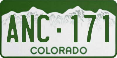 CO license plate ANC171